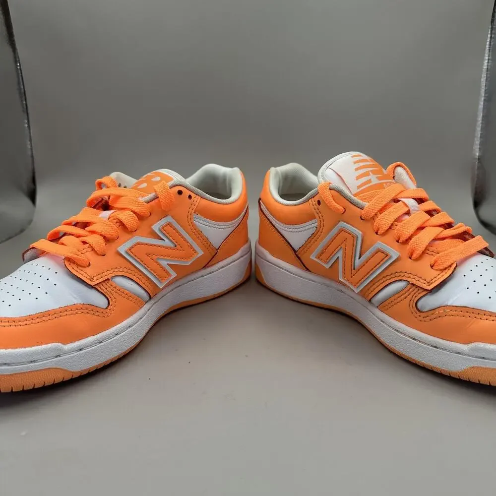 New Balance 480 Shoes Youth Size 4 Orange White Sneakers Lace Up